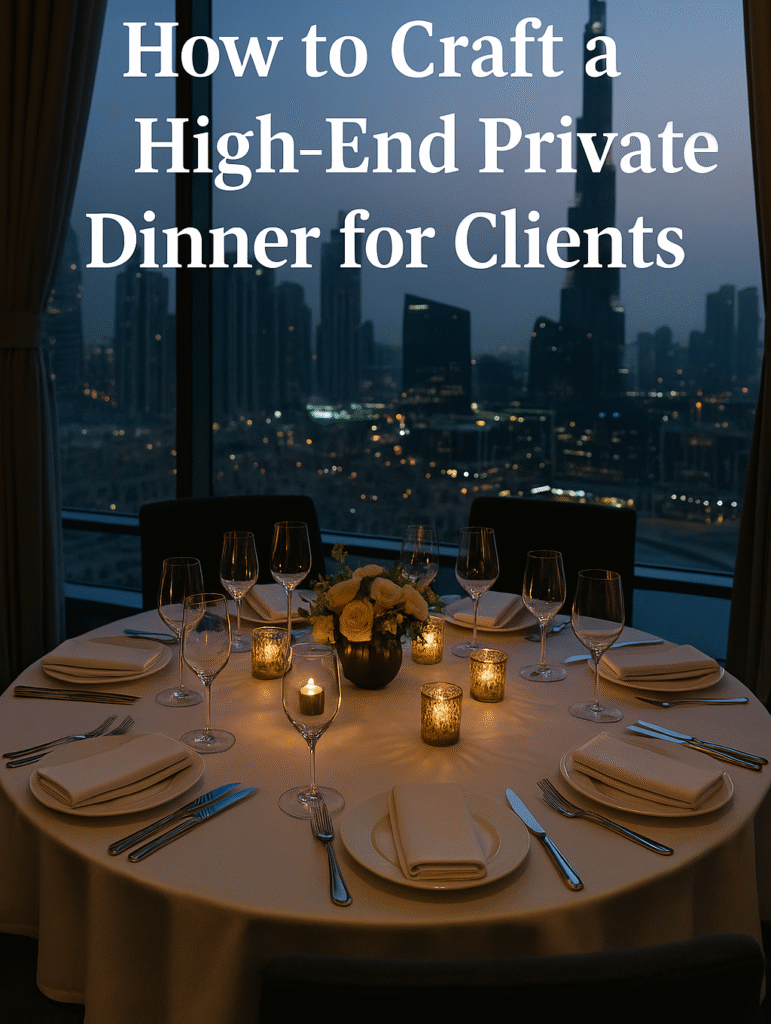 How to Craft a High End Private Dinner for Clients
